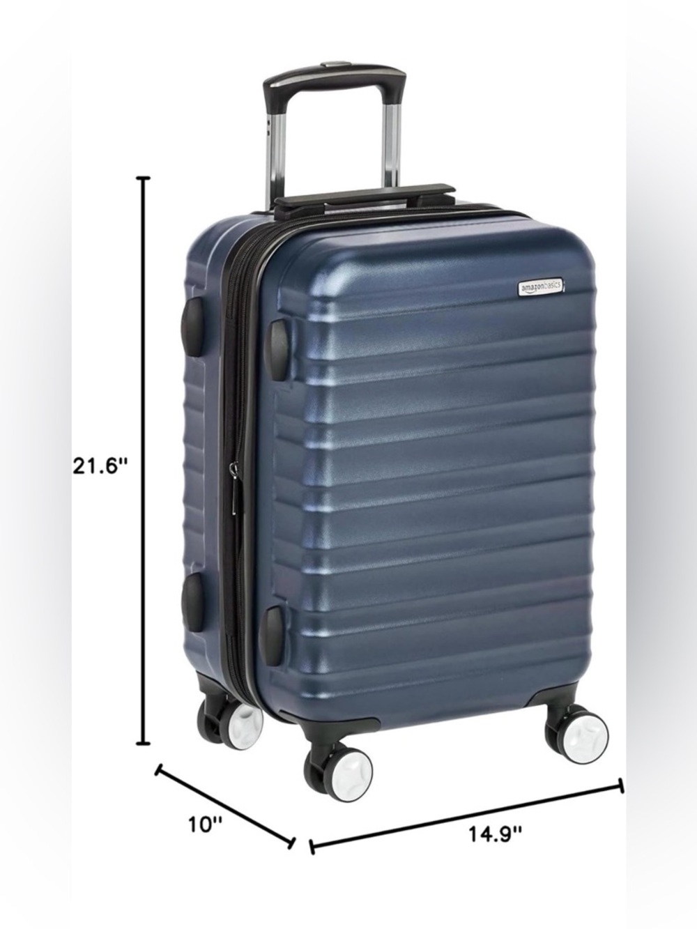 NWT Navy Ribbed Carry on Spinner - Picture 8 of 11